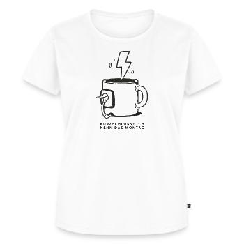 Elektriker-Kaffeetasse Design - Frauen Premium Bio T-Shirt - Weiß - Vorne - AI Model Female 172 dark (172cm)