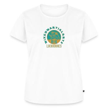 MMA Sport unisexe hiver été LuchadoresGladiator - T-shirt Premium bio Femme - blanc - Devant - AI Model Female 172 dark (172cm)