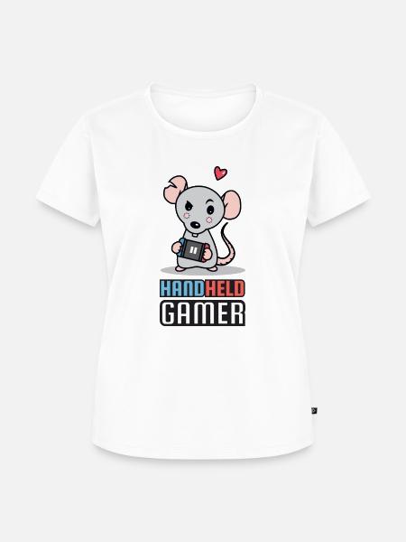 Gamer Handheld Rat Gaming - Frauen Premium Bio T-Shirt - Weiß