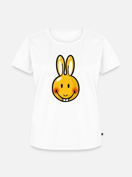 Smiley Rabbit - Frauen Premium Bio T-Shirt - Weiß