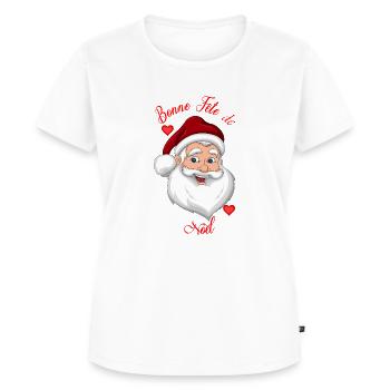 Bonne fete de noel - T-shirt Premium bio Femme - blanc - Devant - AI Model Female 172 dark (172cm)
