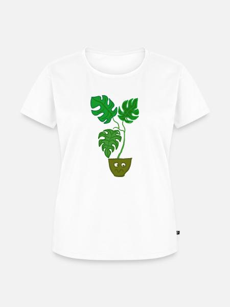 Monstera verärgert - Frauen Premium Bio T-Shirt - Weiß