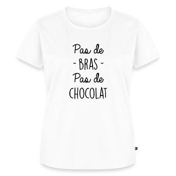 Pas de bras pas de chocolat - T-shirt Premium bio Femme - blanc - Devant - AI Model Female 172 dark (172cm)