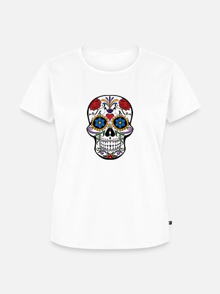 Totenkopf "Mexico" - Frauen Premium Bio T-Shirt - Weiß