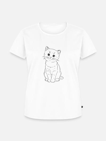 Schüchternes Kätzchen - Frauen Premium Bio T-Shirt - Weiß
