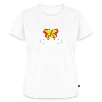 papillon coloré | Champ d’écriture >vectorgraphique - T-shirt Premium bio Femme - blanc - Devant - AI Model Female 172 dark (172cm)