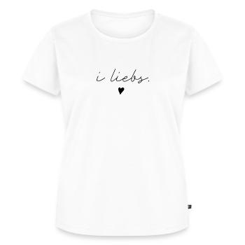 i liebs schriftzug - Frauen Premium Bio T-Shirt - Weiß - Vorne - AI Model Female 172 dark (172cm)