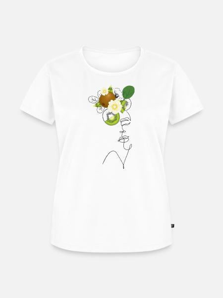 Lady Kiwi - Lineart - Frauen Premium Bio T-Shirt - Weiß