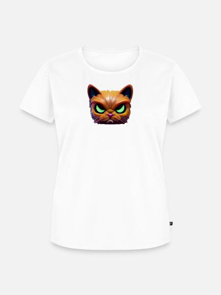 Magisches wütendes Katzengesicht! - Frauen Premium Bio T-Shirt - Weiß