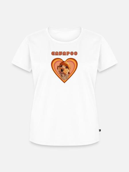 Cavapoo-Herz - Frauen Premium Bio T-Shirt - Weiß