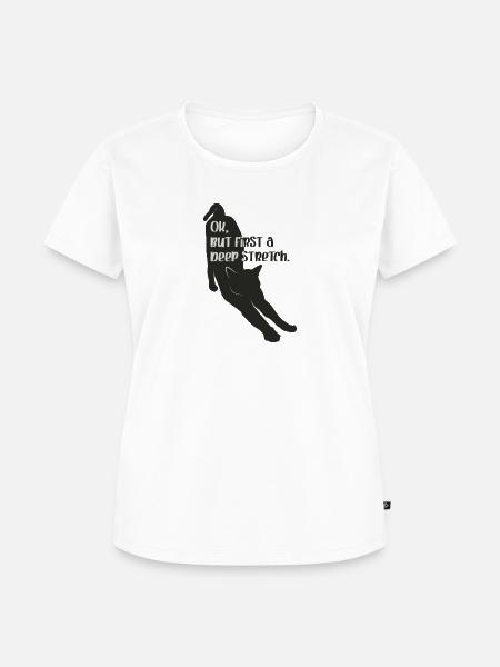 Katzenyoga "deep stretch" - Frauen Premium Bio T-Shirt - Weiß
