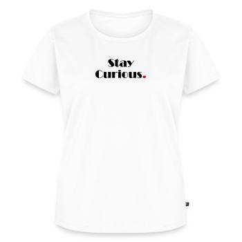 Restez curieux - T-shirt Premium bio Femme - blanc - Devant - AI Model Female 172 dark (172cm)