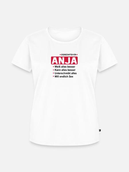 anja Geschenk Geschenkidee Name - Frauen Premium Bio T-Shirt - Weiß