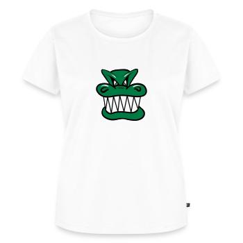 Drache böse witzig Cool Comic - Frauen Premium Bio T-Shirt - Weiß - Vorne - AI Model Female 172 dark (172cm)