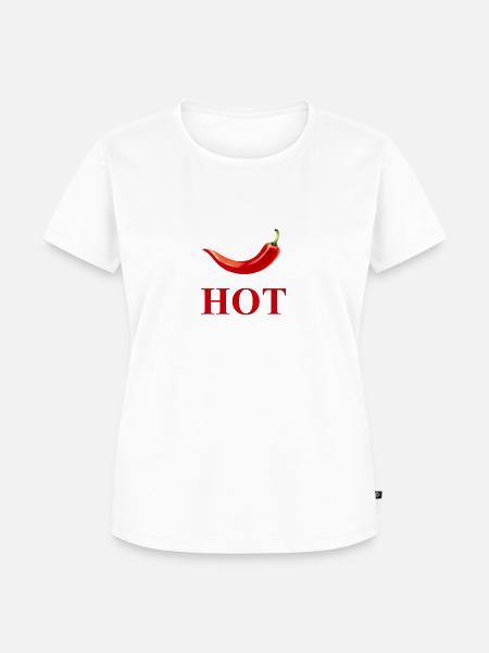 HOT Pepperoni - Frauen Premium Bio T-Shirt - Weiß