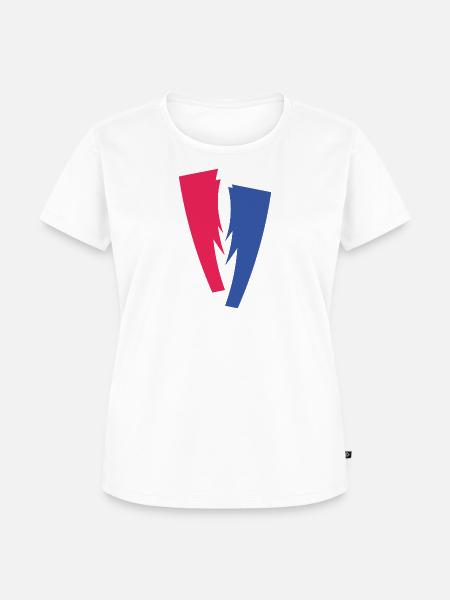 Farbduett aus Rot und Blau - Frauen Premium Bio T-Shirt - Weiß