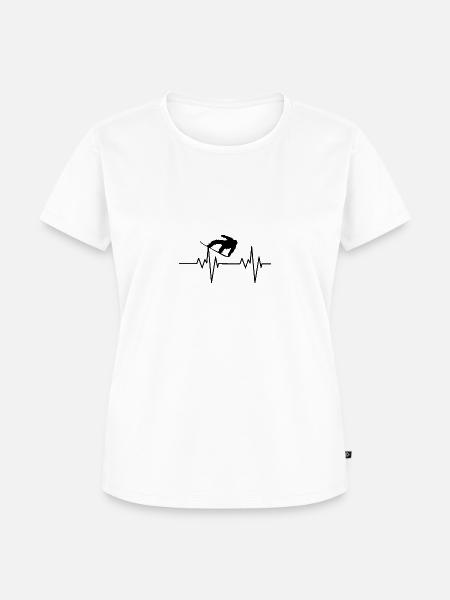 Snowboarder Pulse - Frauen Premium Bio T-Shirt - Weiß