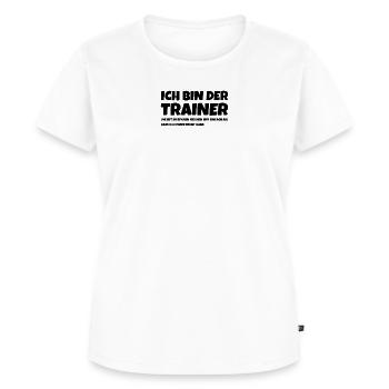 Ich Bin Der Trainer Um Zeit Zu Sparen Nehmen Wir - Frauen Premium Bio T-Shirt - Weiß - Vorne - AI Model Female 172 dark (172cm)