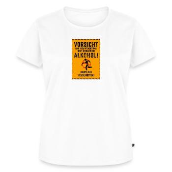 Vorsicht! Nix verschütten! - Frauen Premium Bio T-Shirt - Weiß - Vorne - AI Model Female 172 dark (172cm)