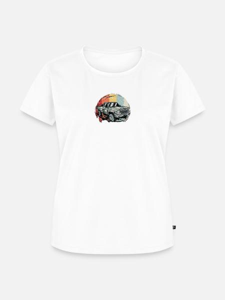 LKW mit Retro-Hintergrund - LKW - Frauen Premium Bio T-Shirt -