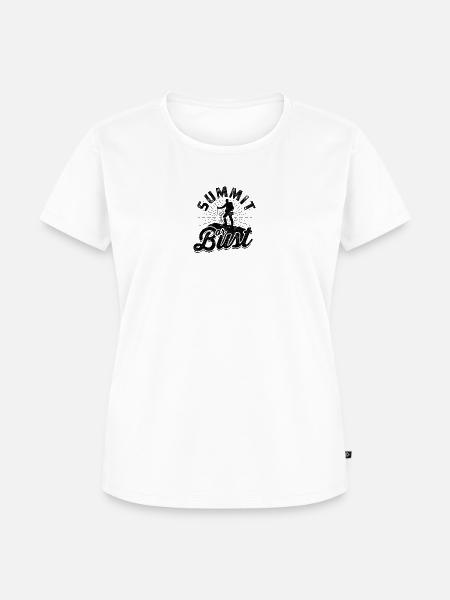 Gipfel oder Büste - Bergsteigen - Frauen Premium Bio T-Shirt - Weiß