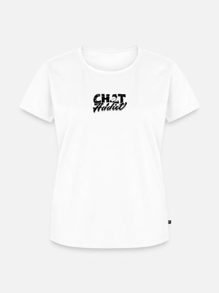 Chat Addict - Chat - Frauen Premium Bio T-Shirt - Weiß