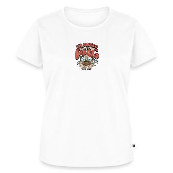 I am owned by a pug - Pets - Women's Premium Organic T-shirt - white - Front - AI Model Female 172 dark (172cm)