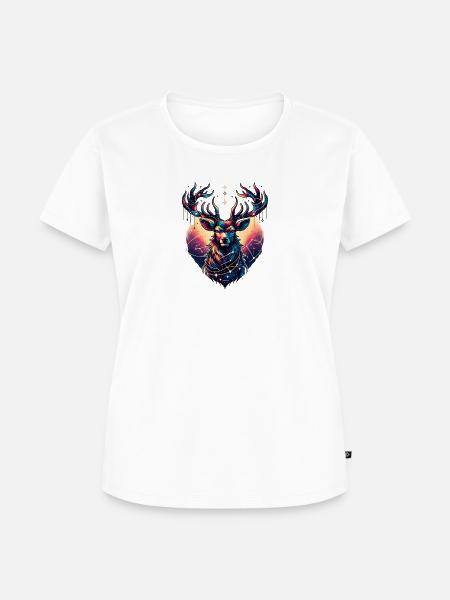 Mystischer Hirsch im Sternenhimmel - Frauen Premium Bio T-Shirt - 