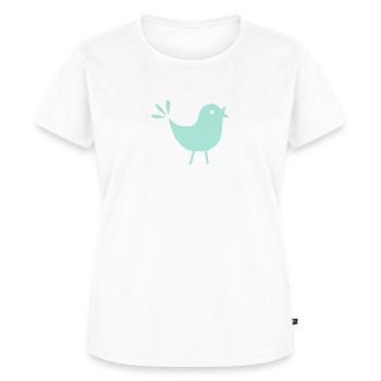 Kleiner Vogel mint türkis - Frauen Premium Bio T-Shirt - Weiß - Vorne - AI Model Female 172 dark (172cm)