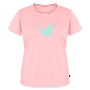 Kleiner Vogel mint türkis - Frauen Premium Bio T-Shirt - Rosa - Vorne - AI Model Female 172 dark (172cm)