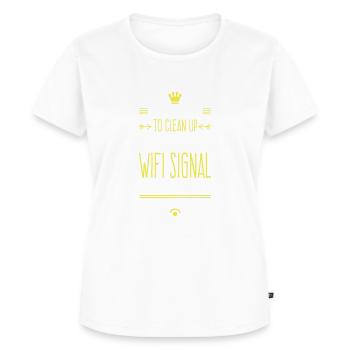 WLAN - È necessario eseguire la pulizia solo quando la WLAN... - Maglietta ecologica premium da donna - bianco - Fronte - AI Model Female 172 dark (172cm)