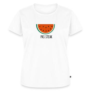 Pas steak - T-shirt Premium bio Femme - blanc - Devant - AI Model Female 172 dark (172cm)