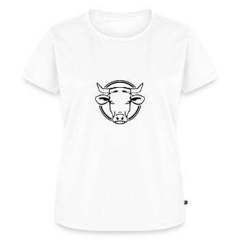cow - Frauen Premium Bio T-Shirt - Weiß - Vorne - AI Model Female 172 dark (172cm)