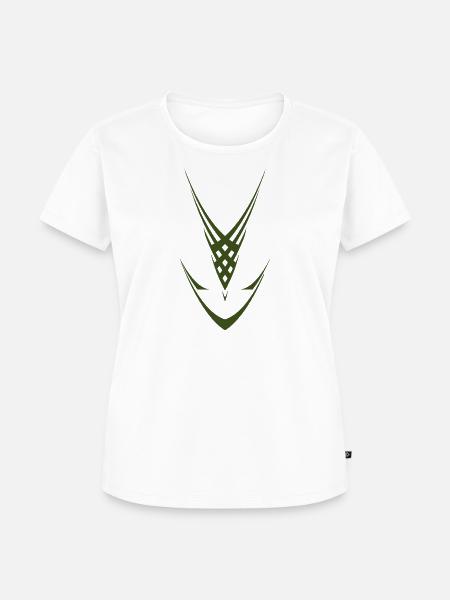 Geometrische Grün-Verflechtung - Frauen Premium Bio T-Shirt - Weiß
