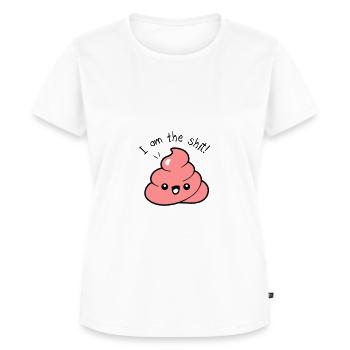 Crotte citation i am the shit - T-shirt Premium bio Femme - blanc - Devant - AI Model Female 172 dark (172cm)