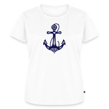 Anker mit heiliger Rose - Symbol Hoffnung & Glaube - Frauen Premium Bio T-Shirt - Weiß - Vorne - AI Model Female 172 dark (172cm)