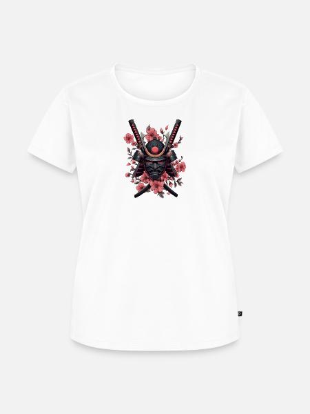Samurai Maske - Frauen Premium Bio T-Shirt - Weiß