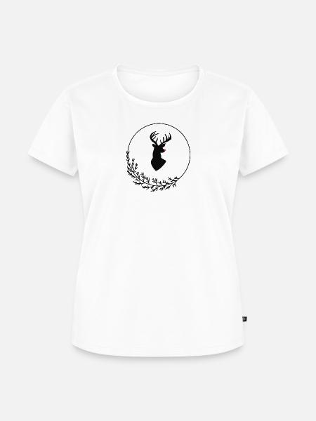 Hirsch mit roter Nase - Frauen Premium Bio T-Shirt - Weiß