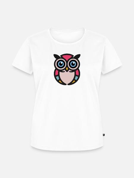 Bunte Eule - Frauen Premium Bio T-Shirt - Weiß