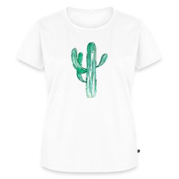 Aquarell Kaktus - Frauen Premium Bio T-Shirt - Weiß - Vorne - AI Model Female 172 dark (172cm)