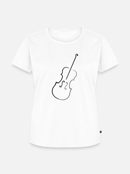 Geige 2 zweifarbig - Frauen Premium Bio T-Shirt - Weiß