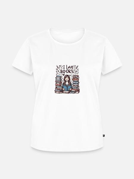 Ich liebe Bücher - Frauen Premium Bio T-Shirt - Weiß