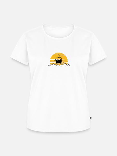 Winter - Skifahrer Sessellift - Frauen Premium Bio T-Shirt - Weiß