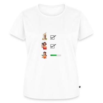 Checklist Gym - Protéines - Selfie - Entraînement - T-shirt Premium bio Femme - blanc - Devant - AI Model Female 172 dark (172cm)