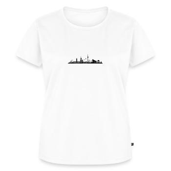 Skyline - Hamburg Hafen Altstadt - Frauen Premium Bio T-Shirt - Weiß - Vorne - AI Model Female 172 dark (172cm)