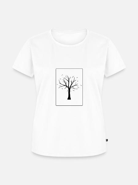 Baum schwarz - Frauen Premium Bio T-Shirt - Weiß