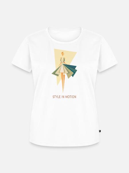 Style In Motion – Abstrakte Mode Illustration - Frauen Premium Bio T-Shirt - Weiß