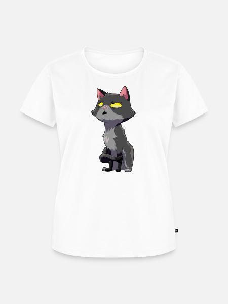 Katze Augenrollen Humor - Frauen Premium Bio T-Shirt - Weiß