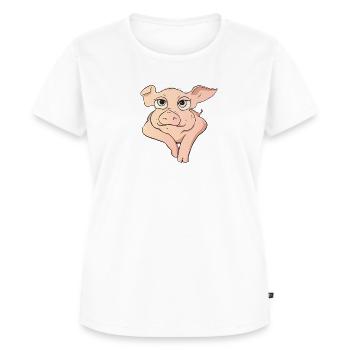 Liebevolles Schwein - Frauen Premium Bio T-Shirt - Weiß - Vorne - AI Model Female 172 dark (172cm)