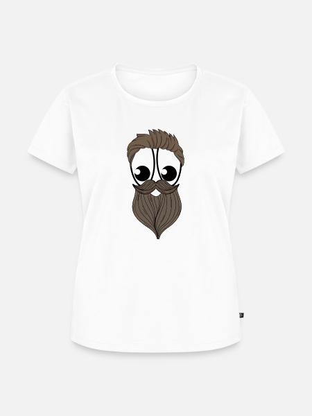 Mann mit Bart - Frauen Premium Bio T-Shirt - Weiß